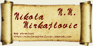 Nikola Mirkajlović vizit kartica